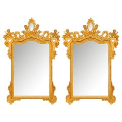 Pair of Italian 19th Century Giltwood Mirrors