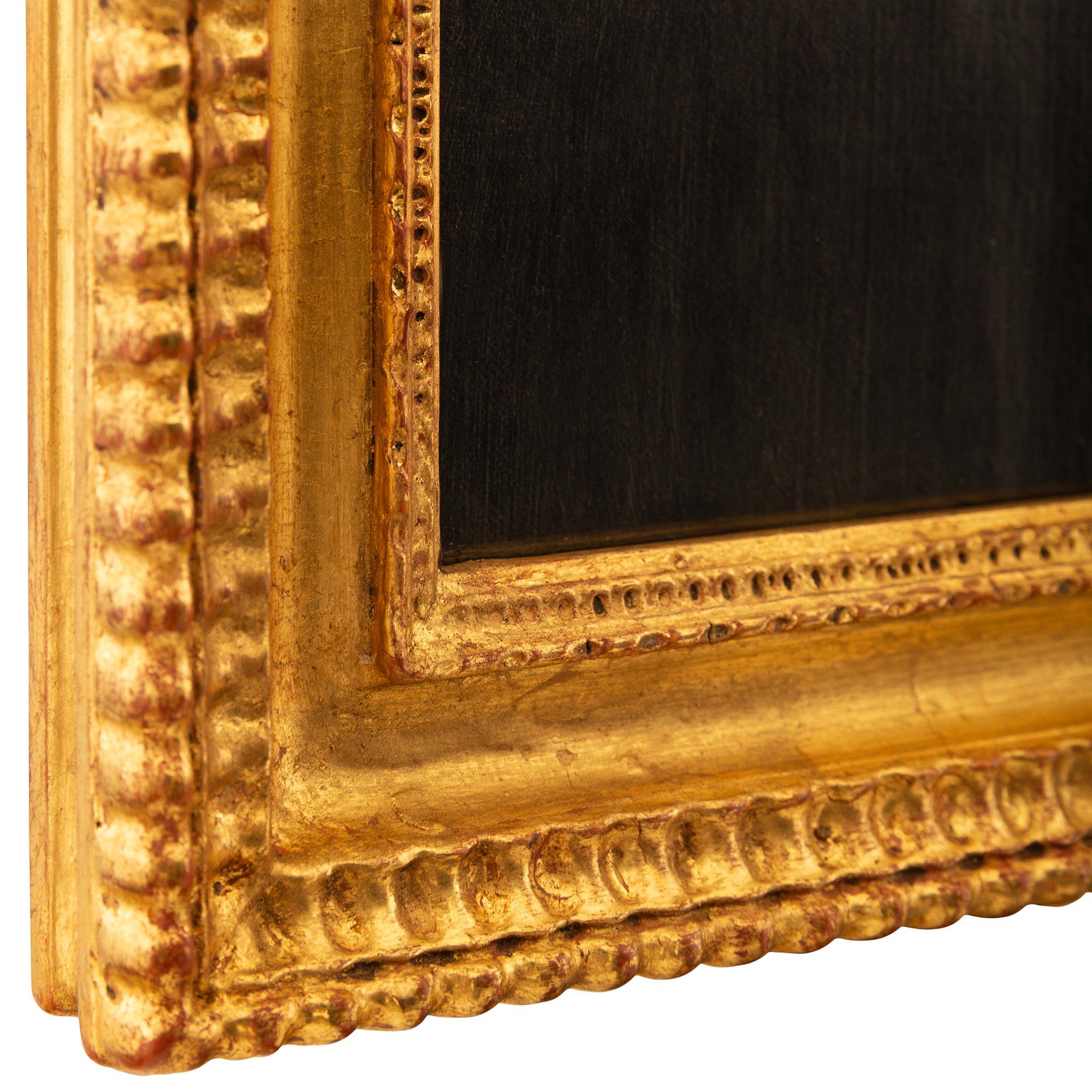 pair of Italian 19th century Gouache and Giltwood paintings For Sale 7