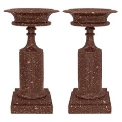 Pair of Italian 19th Century Grand Tour Period Imperial Porphyry Tazzas