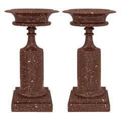 Pair of Italian 19th Century Grand Tour Period Imperial Porphyry Tazzas