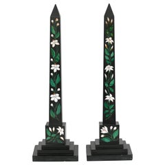 Pair of Italian, 19th Century Italian Grand Tour Marble Obelisks, Sculptures