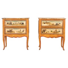Pair of Italian 19th Century Lacca Povera Side Tables