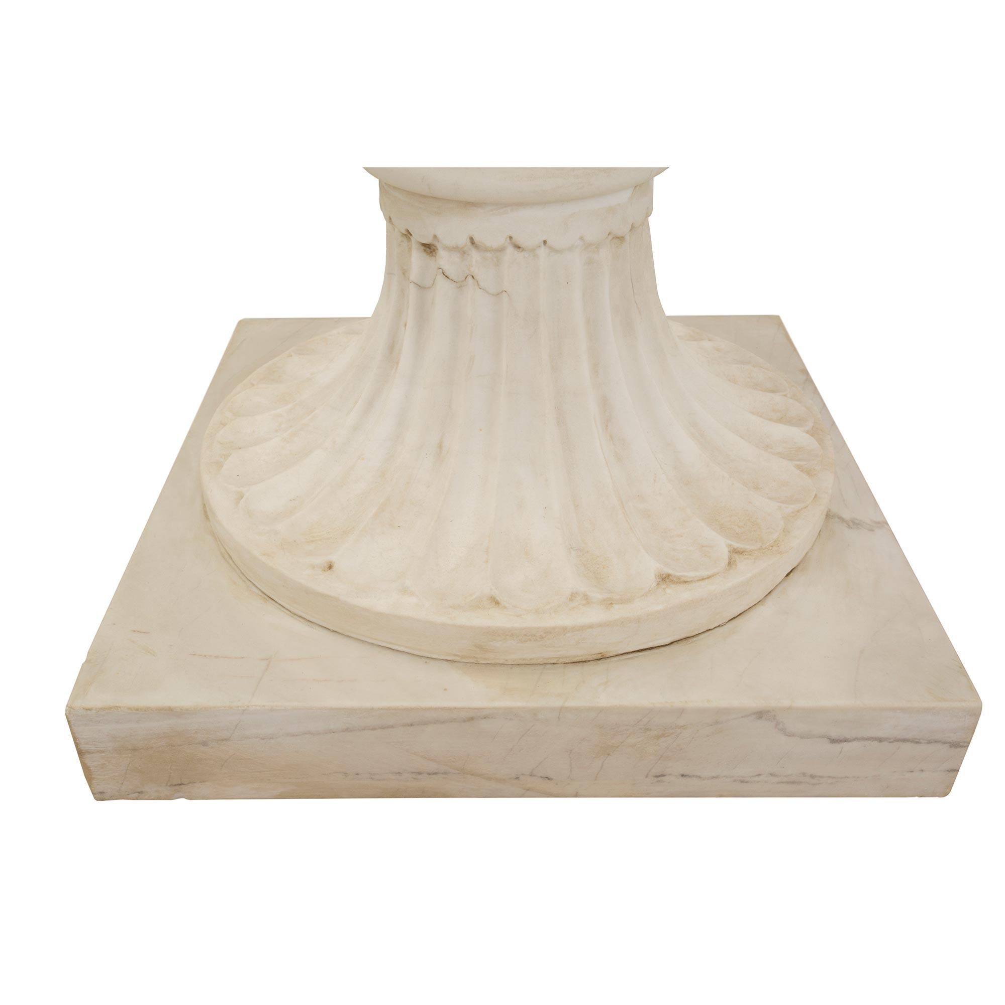Pair of Italian 19th Century Large Scale White Carrara Marble Urns For Sale 3