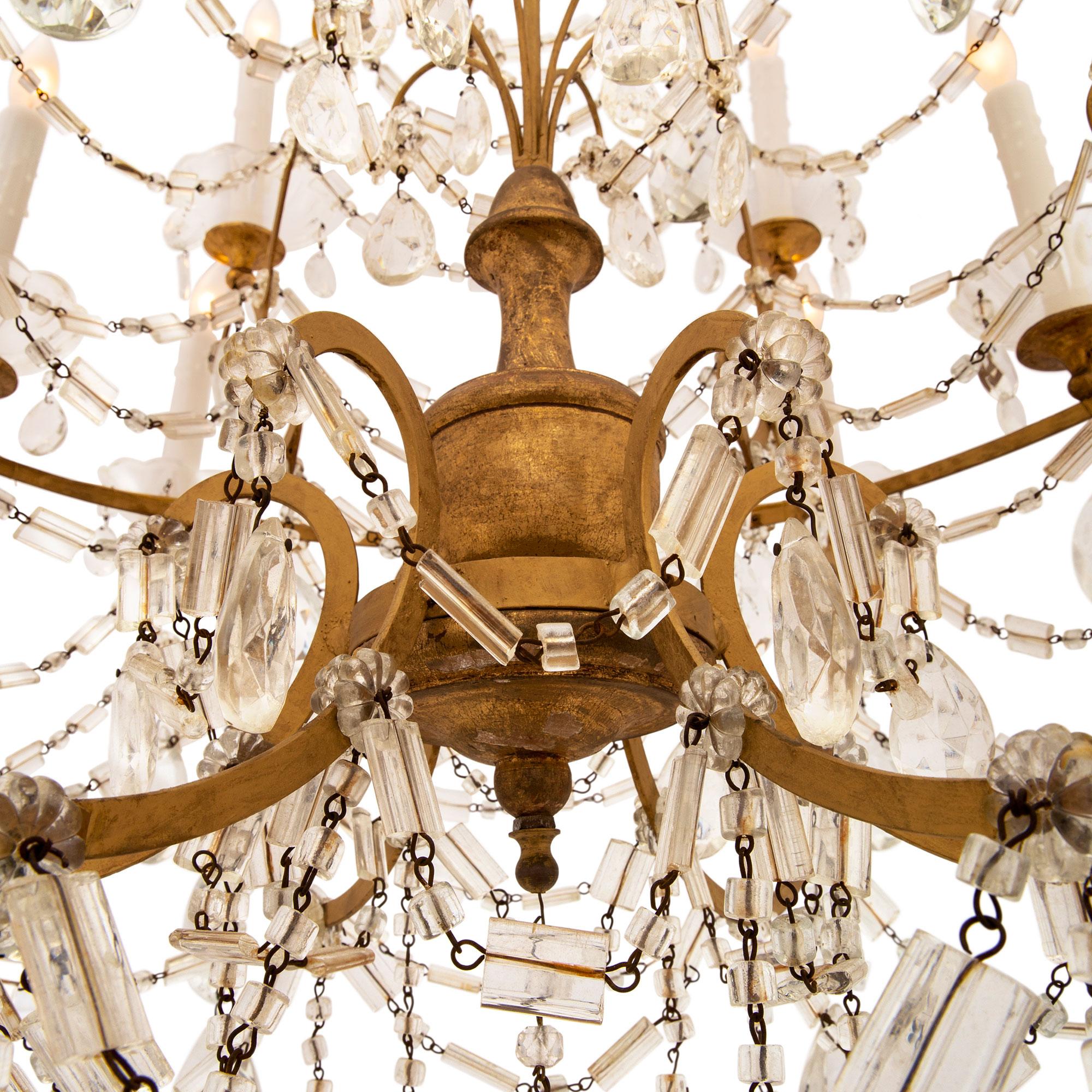 Pair of Italian 19th Century Louis XV St. Chandeliers For Sale 2