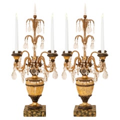 Antique Pair of Italian 19th Century Louis XVI St. Candelabras