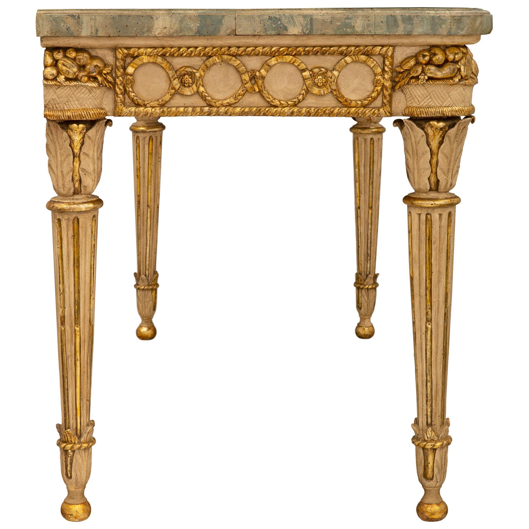 Pair of Italian 19th Century Louis XVI St. Console Tables In Good Condition For Sale In West Palm Beach, FL