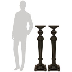pair of Italian 19th century Louis XVI st. ebonized Fruitwood pedestals
