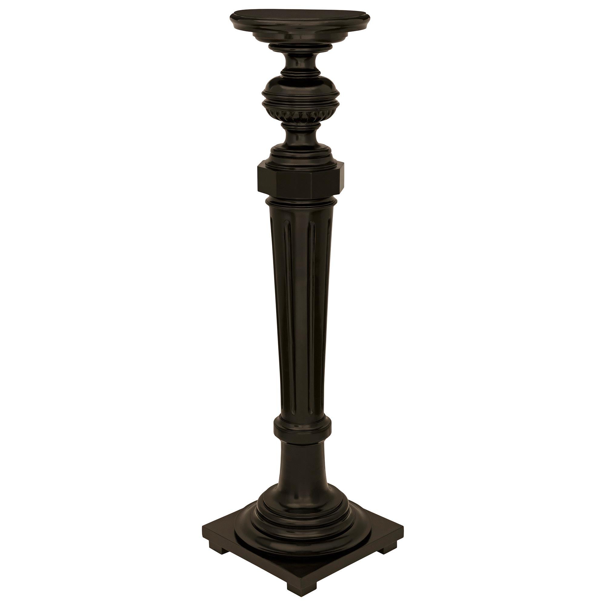 pair of Italian 19th century Louis XVI st. ebonized Fruitwood pedestals In Good Condition For Sale In West Palm Beach, FL