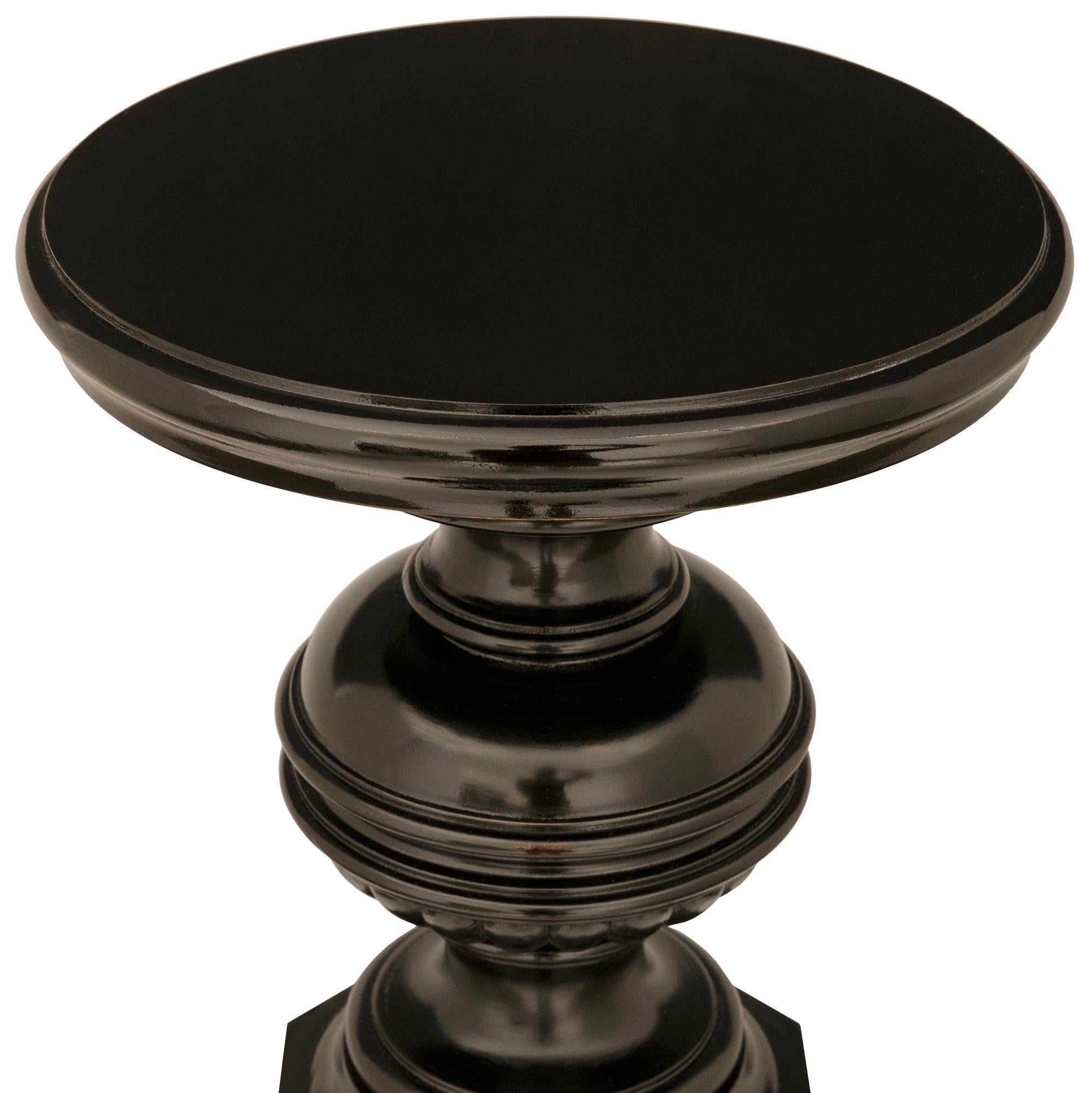 19th Century pair of Italian 19th century Louis XVI st. ebonized Fruitwood pedestals For Sale