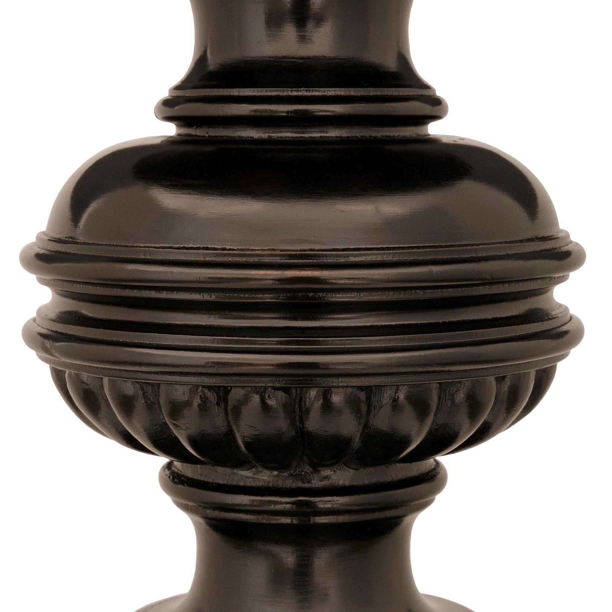 pair of Italian 19th century Louis XVI st. ebonized Fruitwood pedestals For Sale 1