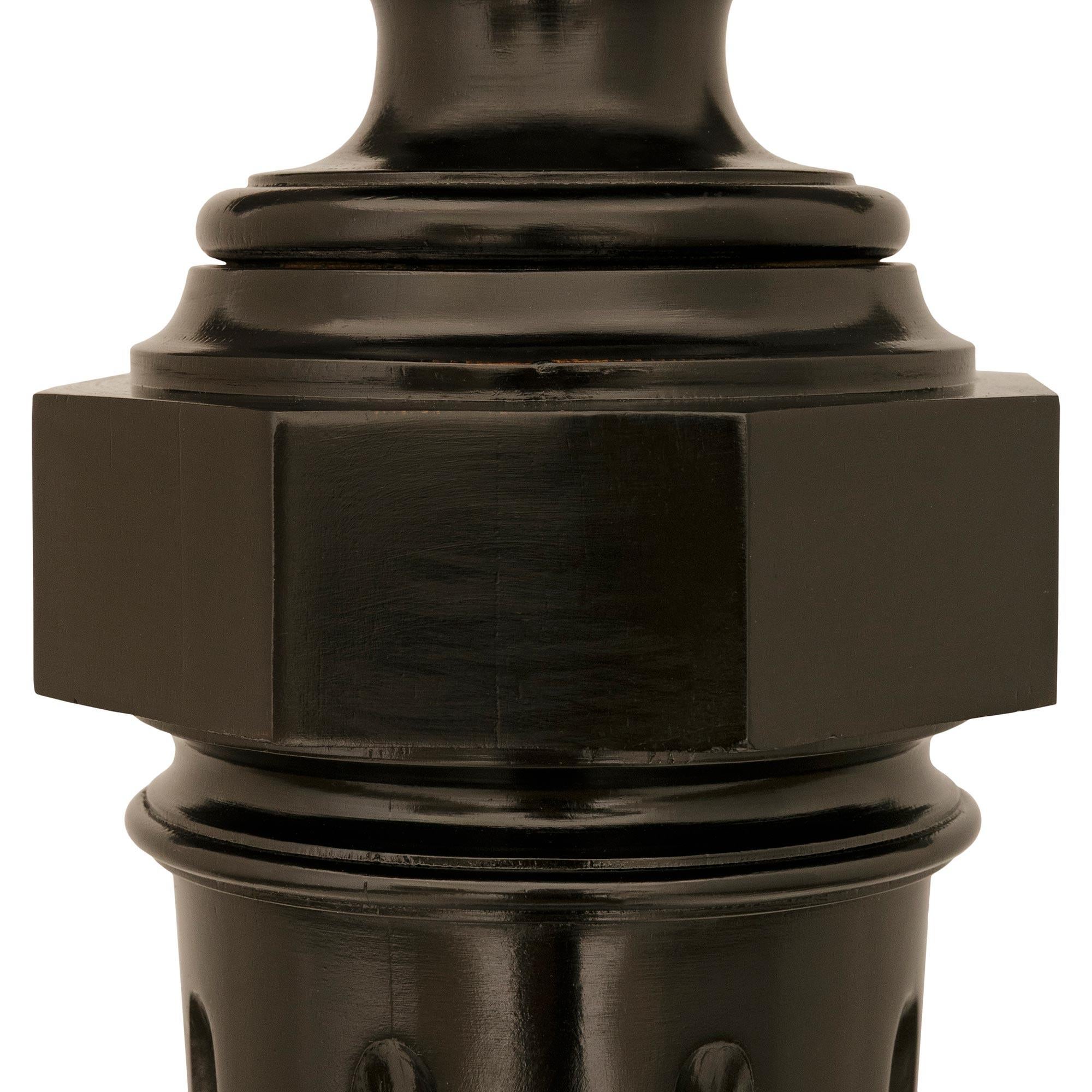 pair of Italian 19th century Louis XVI st. ebonized Fruitwood pedestals For Sale 2