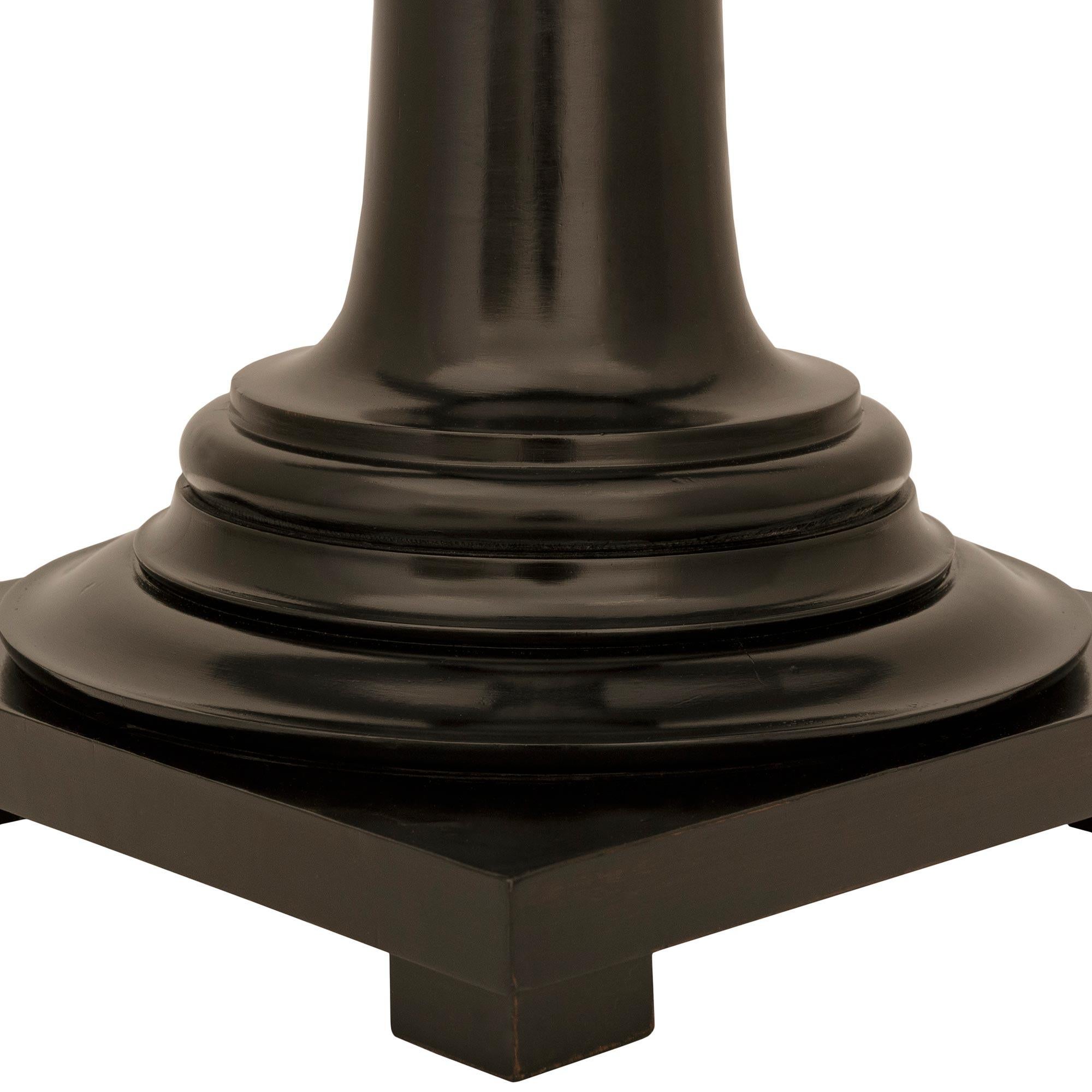 pair of Italian 19th century Louis XVI st. ebonized Fruitwood pedestals For Sale 3