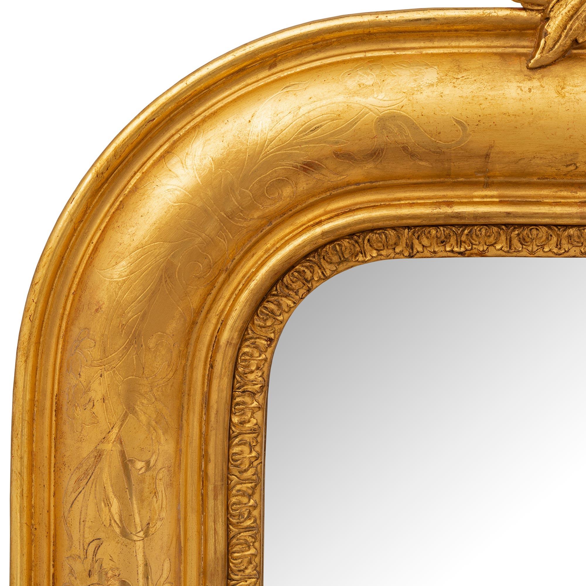 Pair of Italian 19th Century Louis XVI St. Giltwood Mirrors 3
