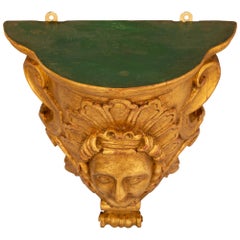 Pair Of Italian 19th Century Louis XVI St. Giltwood Wall Bracket