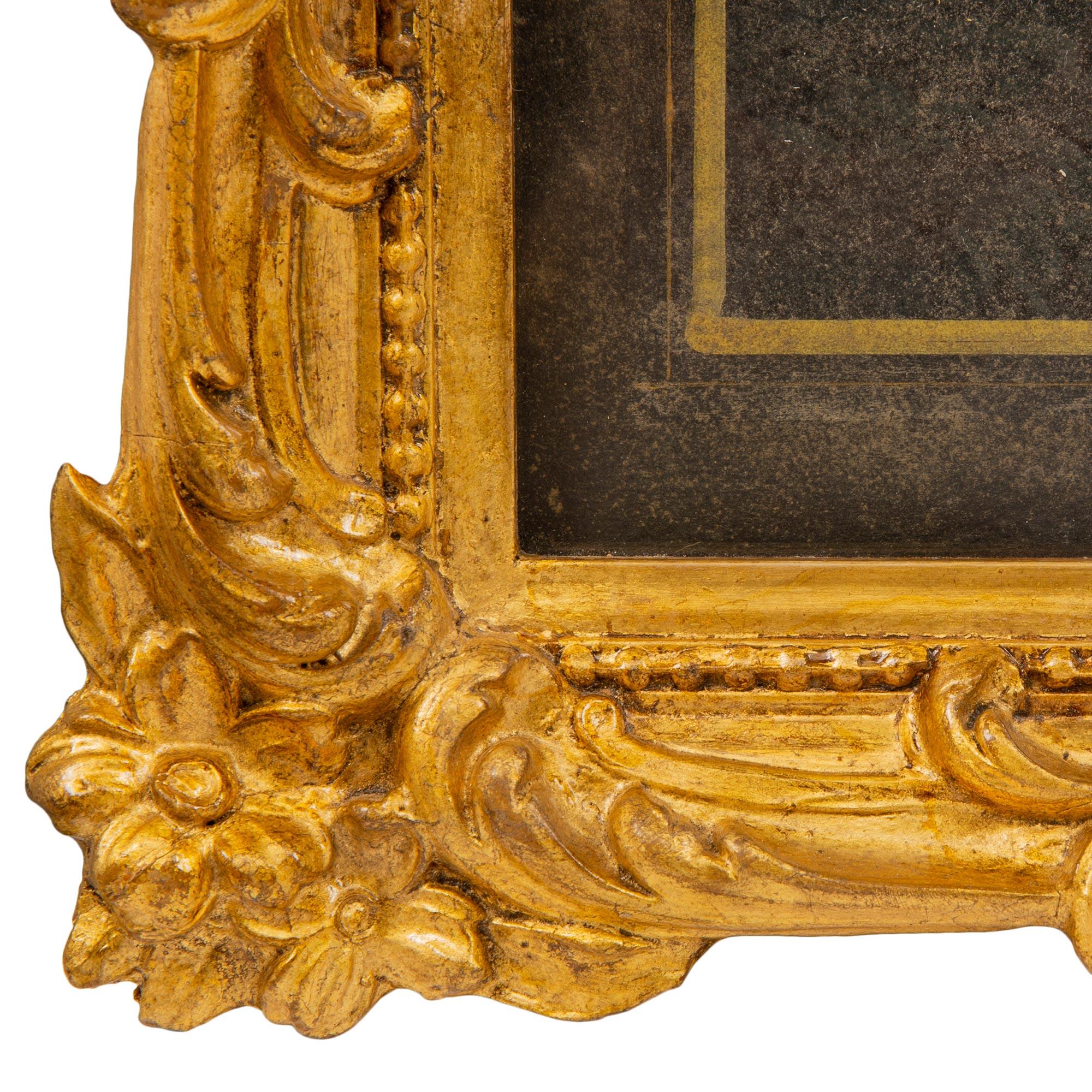Paire de gouaches italiennes Louis XVI du 19ème siècle dans leurs cadres d'origine en vente 5