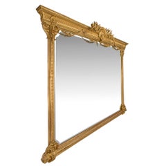 Pair of Italian 19th Century Louis XVI St. Large Scale Giltwood Mirrors