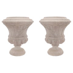 Pair of Italian 19th Century Louis XVI St. Marble Urns