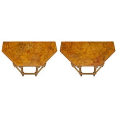 Pair of Italian 19th Century Louis XVI St. Patinated Consoles