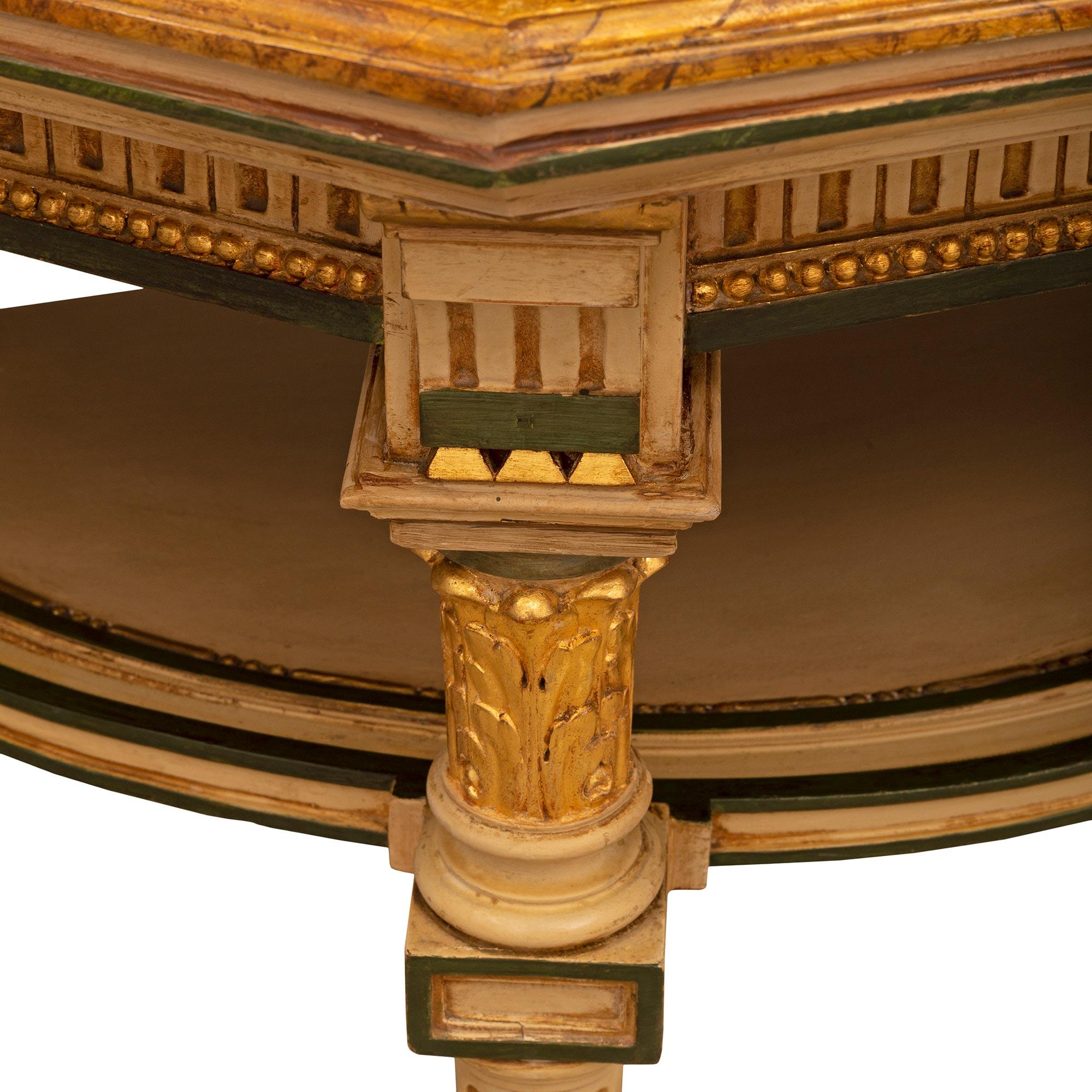 Wood Pair of Italian 19th Century Louis XVI St. Patinated Consoles For Sale
