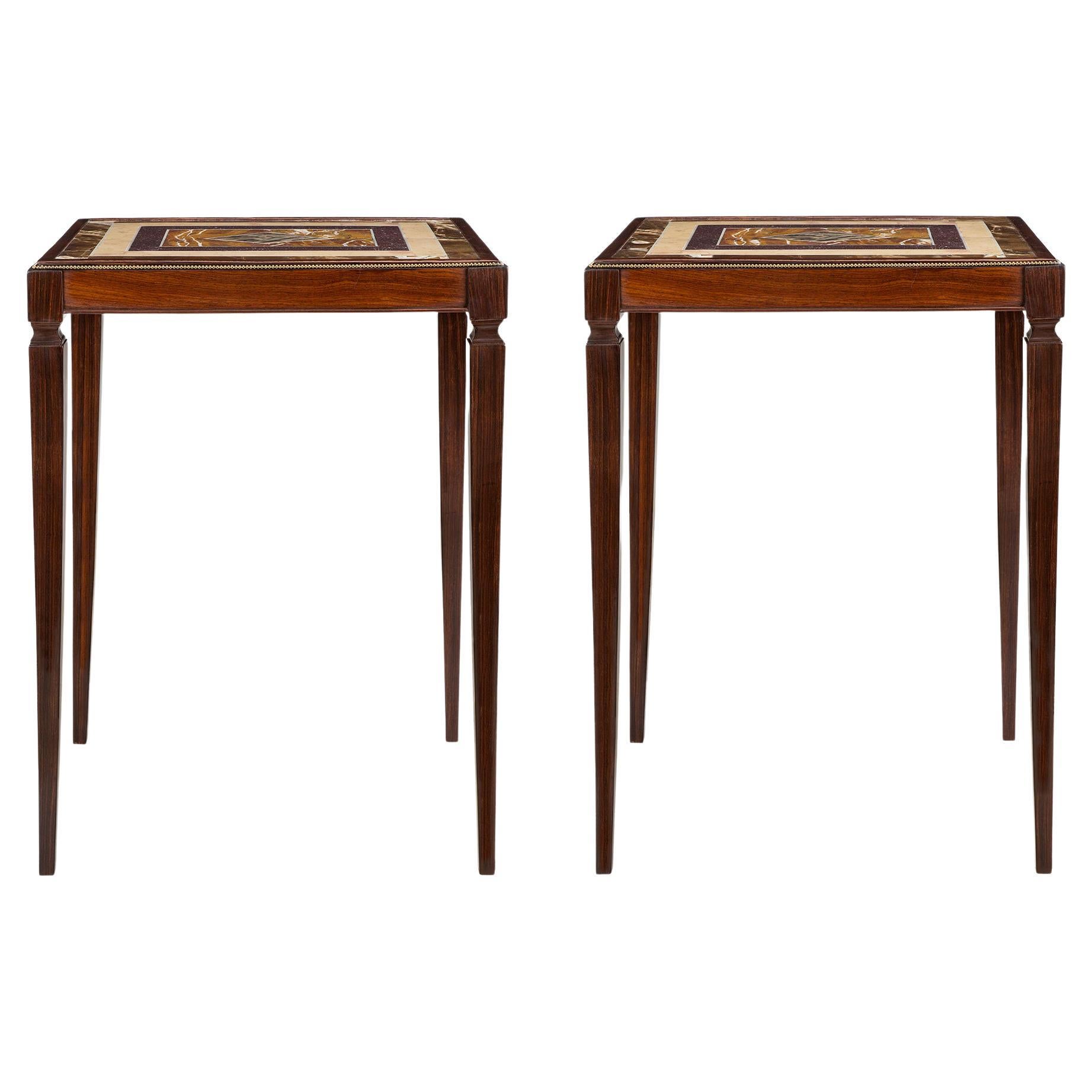 Pair of Italian 19th Century Louis XVI St. Side Tables For Sale