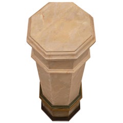 Pair of Italian 19th Century Louis XVI Style Patinated Wood Pedestal Columns