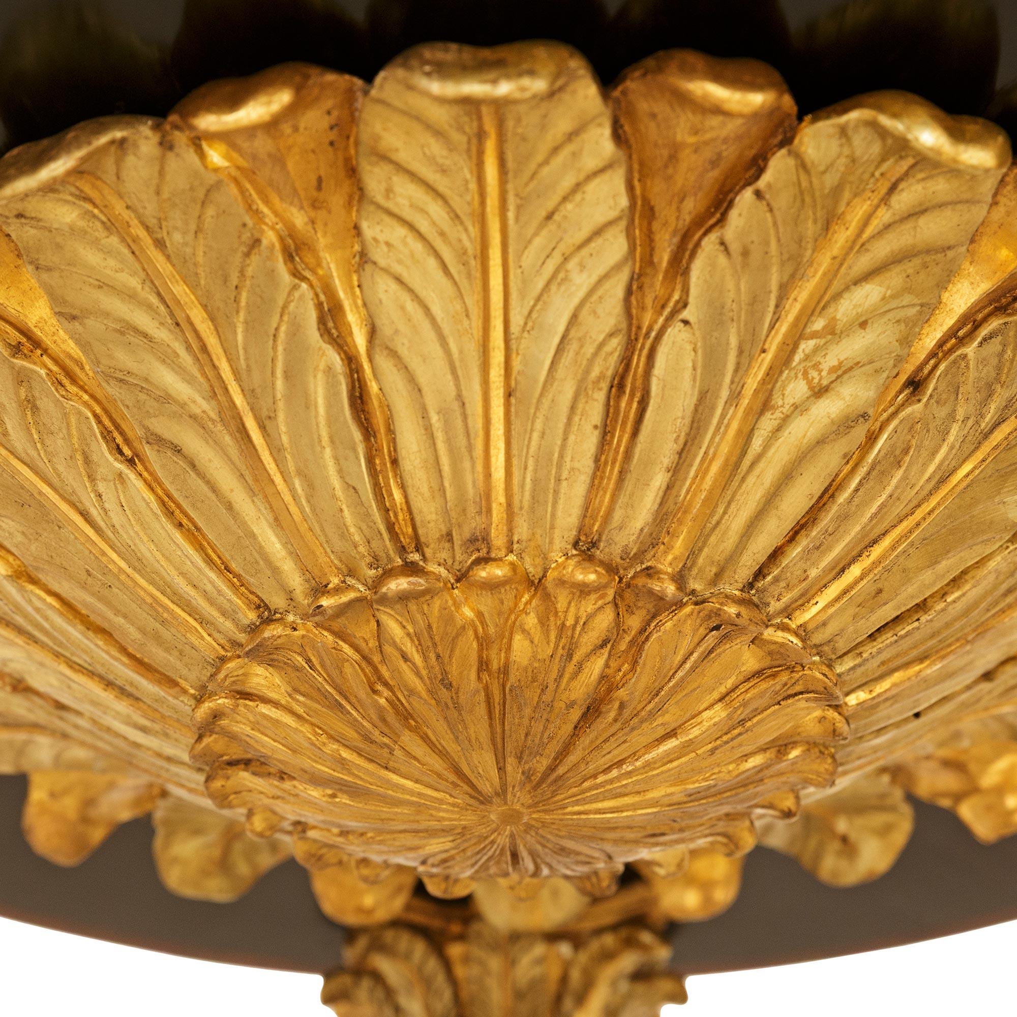 19th Century pair of Italian 19th century Mahogany, Giltwood and Marble pedestals For Sale