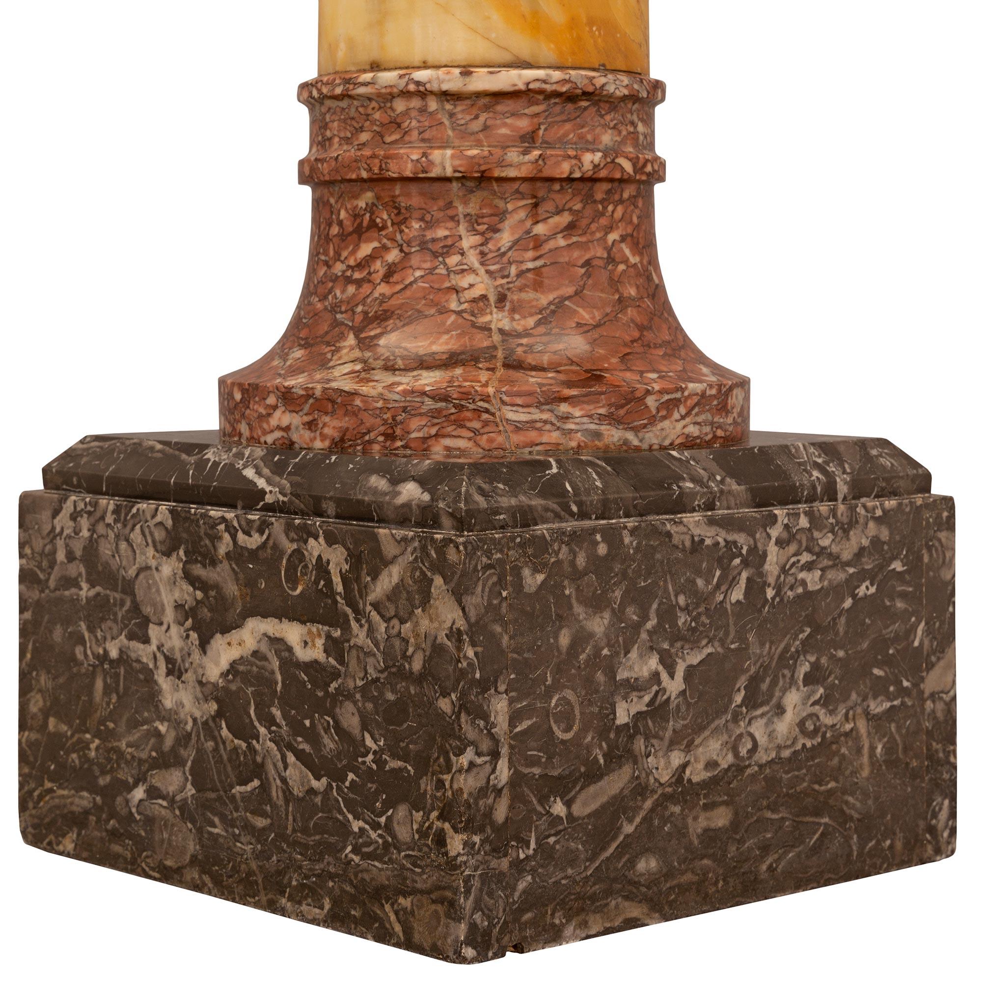 Pair of Italian 19th Century Marble Pedestal Columns For Sale 5