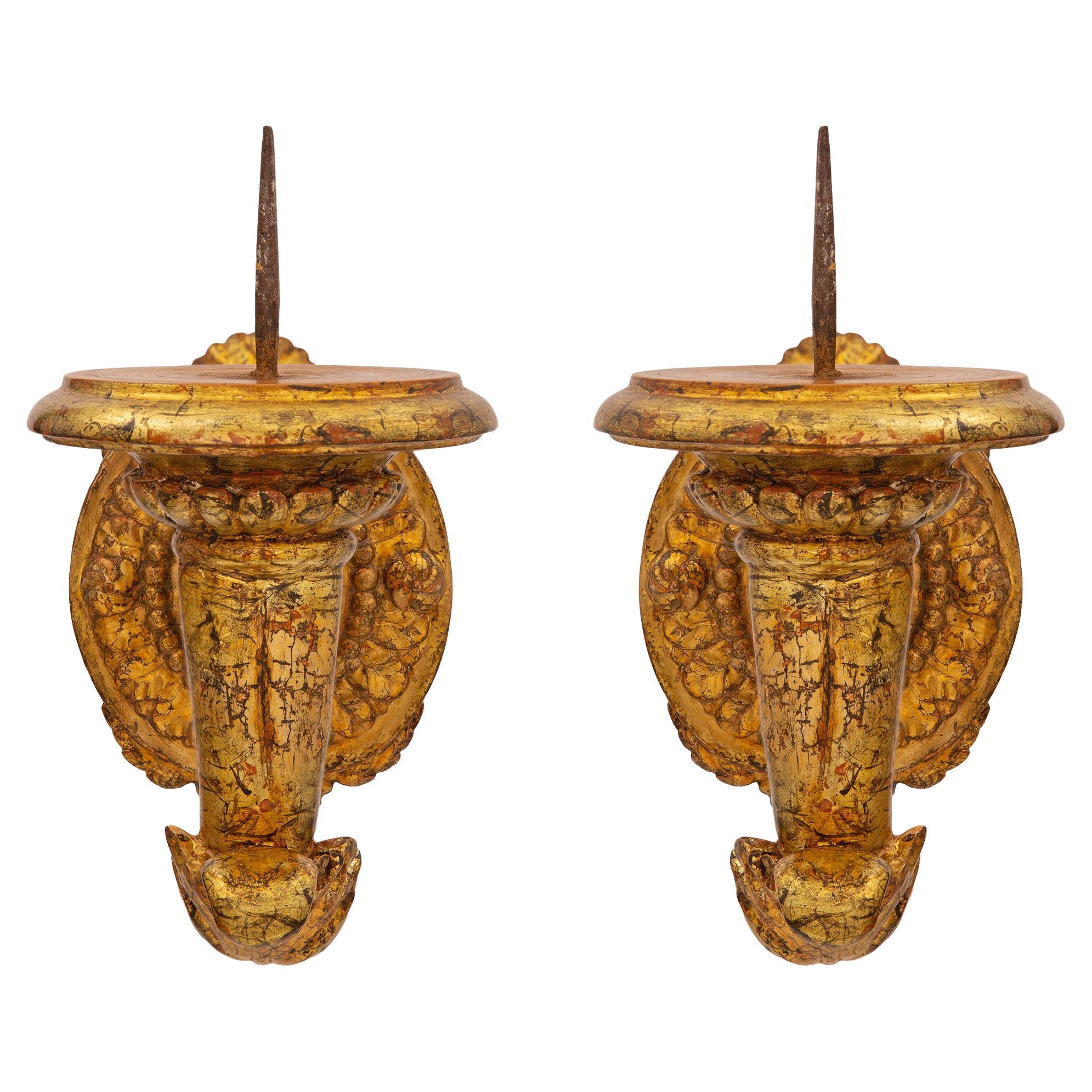 Pair of Italian 19th Century Mecca Bras De Lumière Sconces For Sale