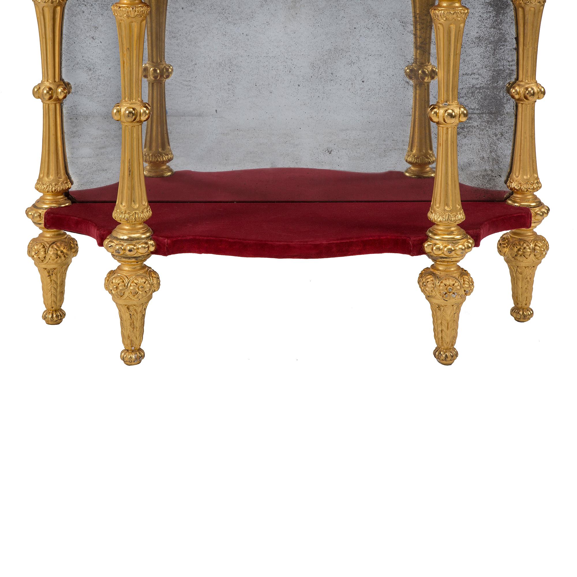 Pair of Italian 19th Century Napoleon III Period Giltwood Étagères For Sale 2