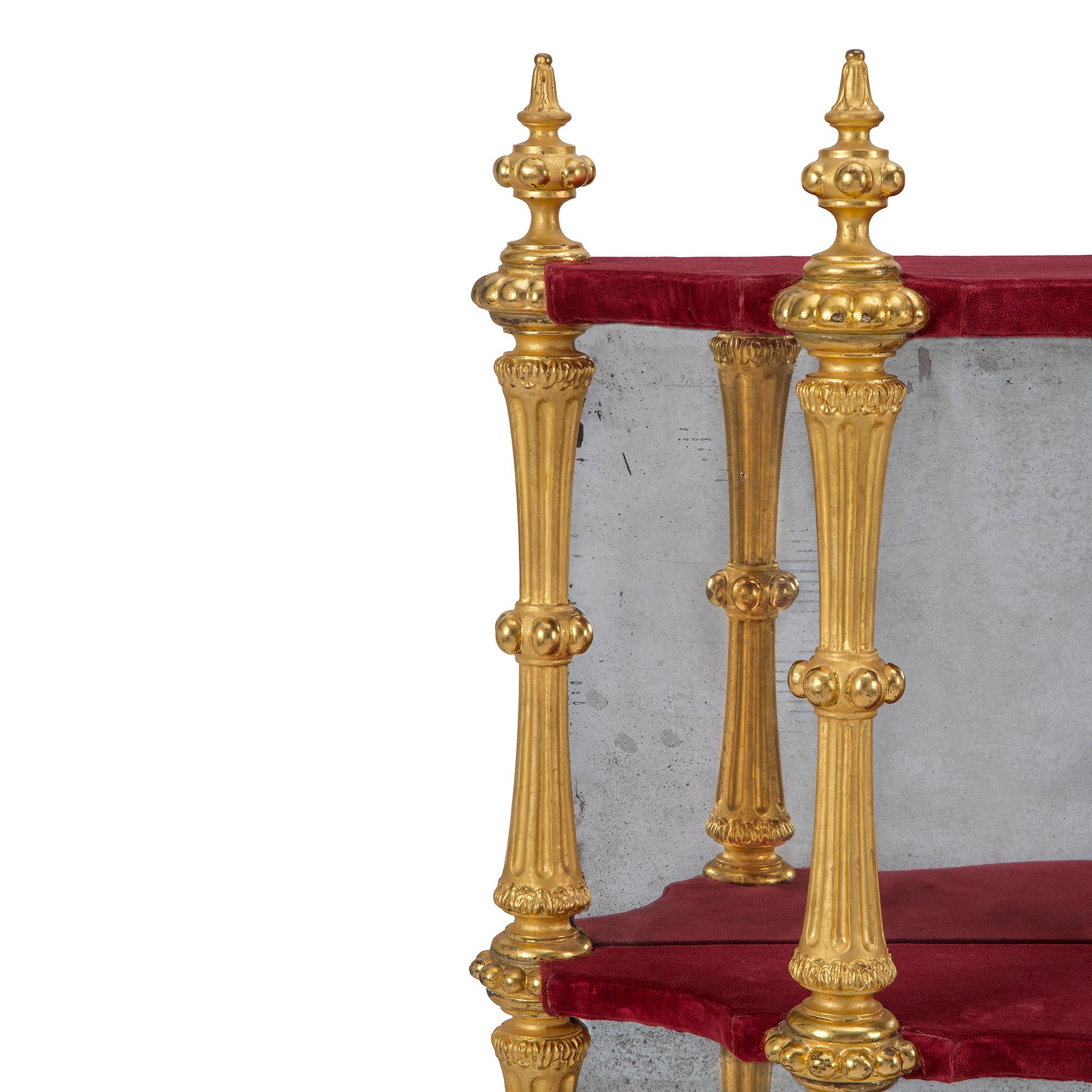 Pair of Italian 19th Century Napoleon III Period Giltwood Étagères For Sale 3