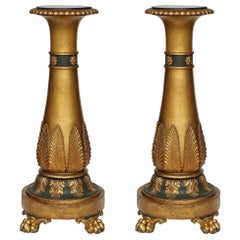 Pair of Italian 19th Century Neo-Classical St. Giltwood Pedestals