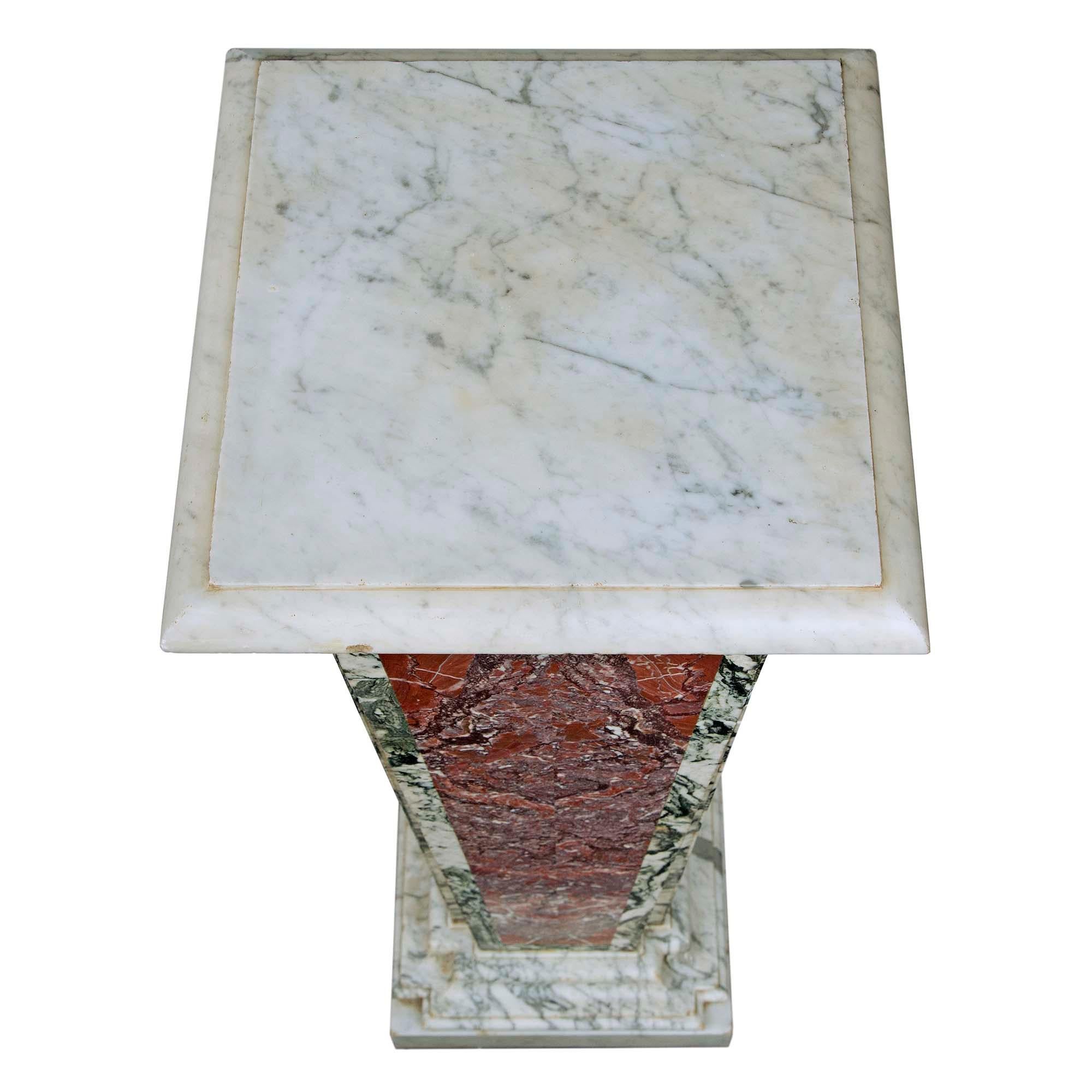 Neoclassical Pair of Italian 19th Century Neo-Classical St. Marble Pedestals For Sale
