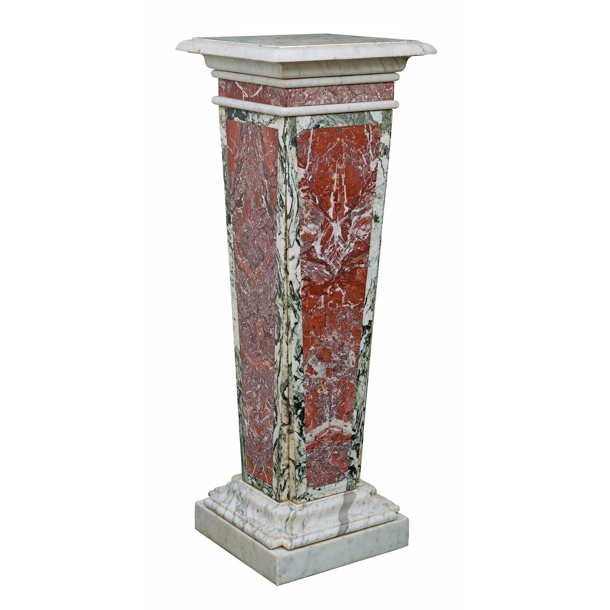 Pair of Italian 19th Century Neo-Classical St. Marble Pedestals For Sale 2