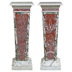 Pair of Italian 19th Century Neo-Classical St. Marble Pedestals