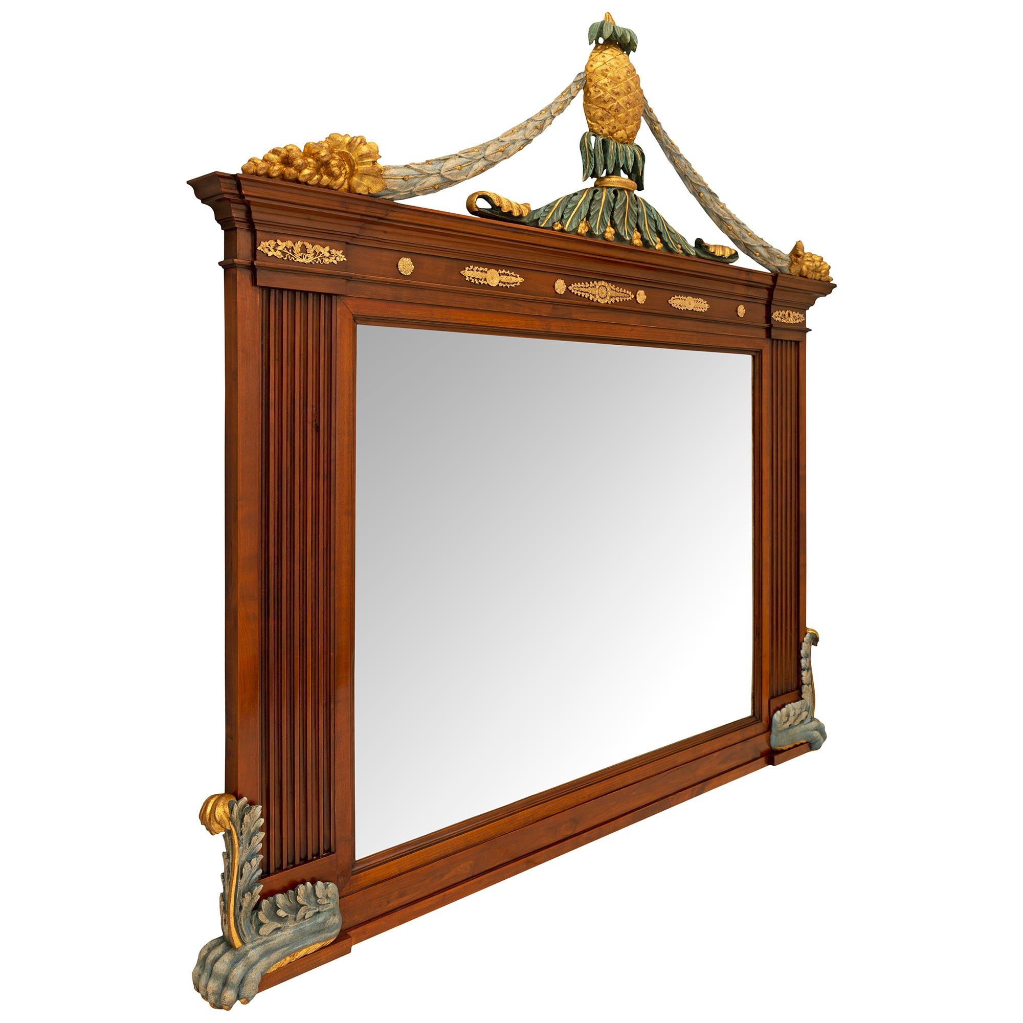 Neoclassical Pair Of Italian 19th Century Neo-Classical St. Matching Mirrors And Consoles For Sale