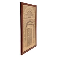 Coppia di stampe neoclassiche italiane del XIX secolo in legno di noce originali.