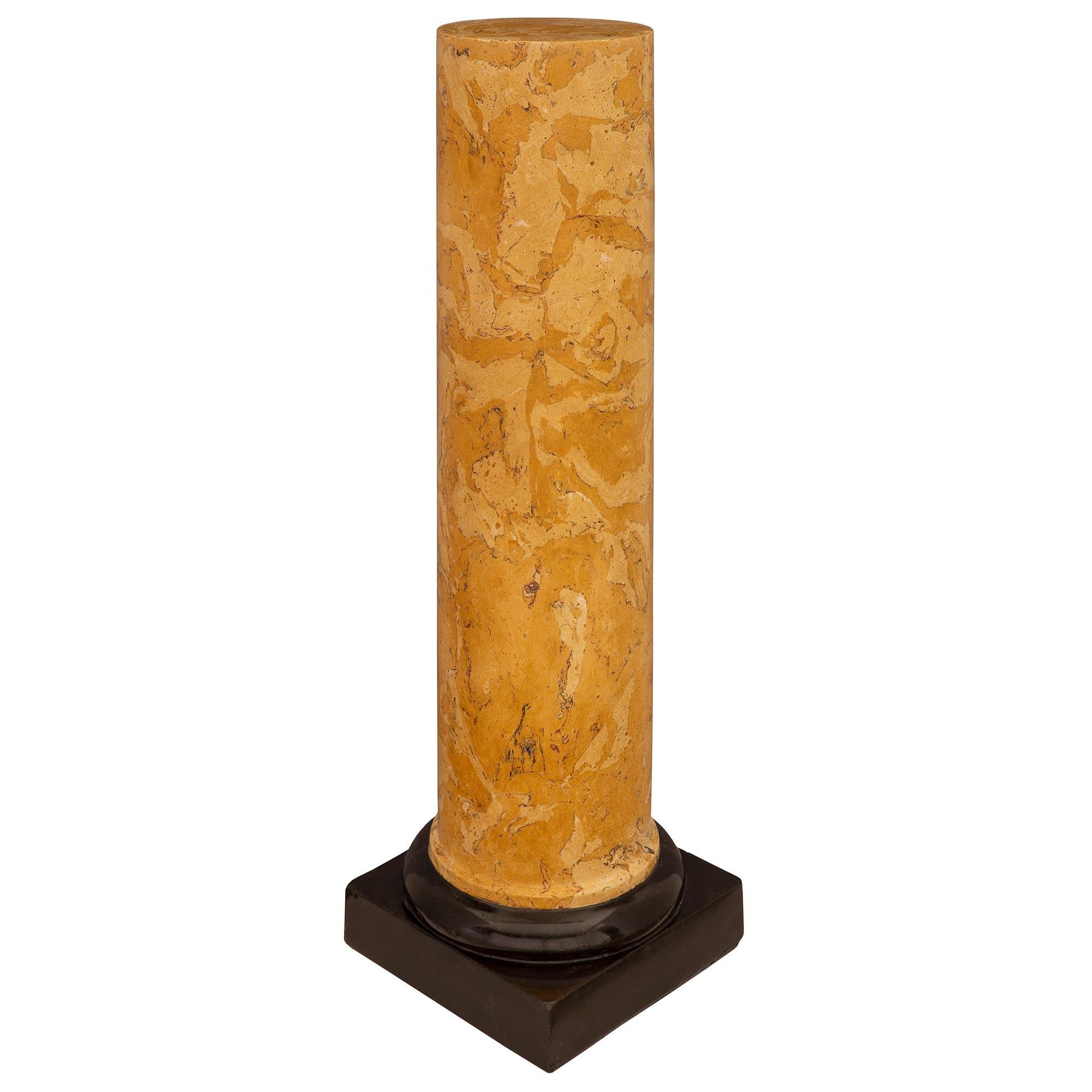 Neoclassical Pair of Italian 19th Century Neo-Classical St. Scagliola Pedestal Columns For Sale
