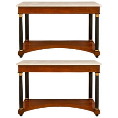 Pair of Italian 19th Century Neoclassical St. Cherrywood Console Tables