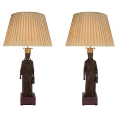 Pair of Italian 19th Century Neoclassical St. Lamps