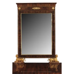 Paar italienische Konsolen und Spiegel im neoklassischen Stil des 19. Jahrhunderts