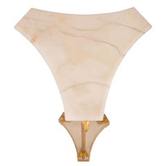 Pair of Italian 19th Century Neoclassical Style Giltwood and Alabaster Pedestals