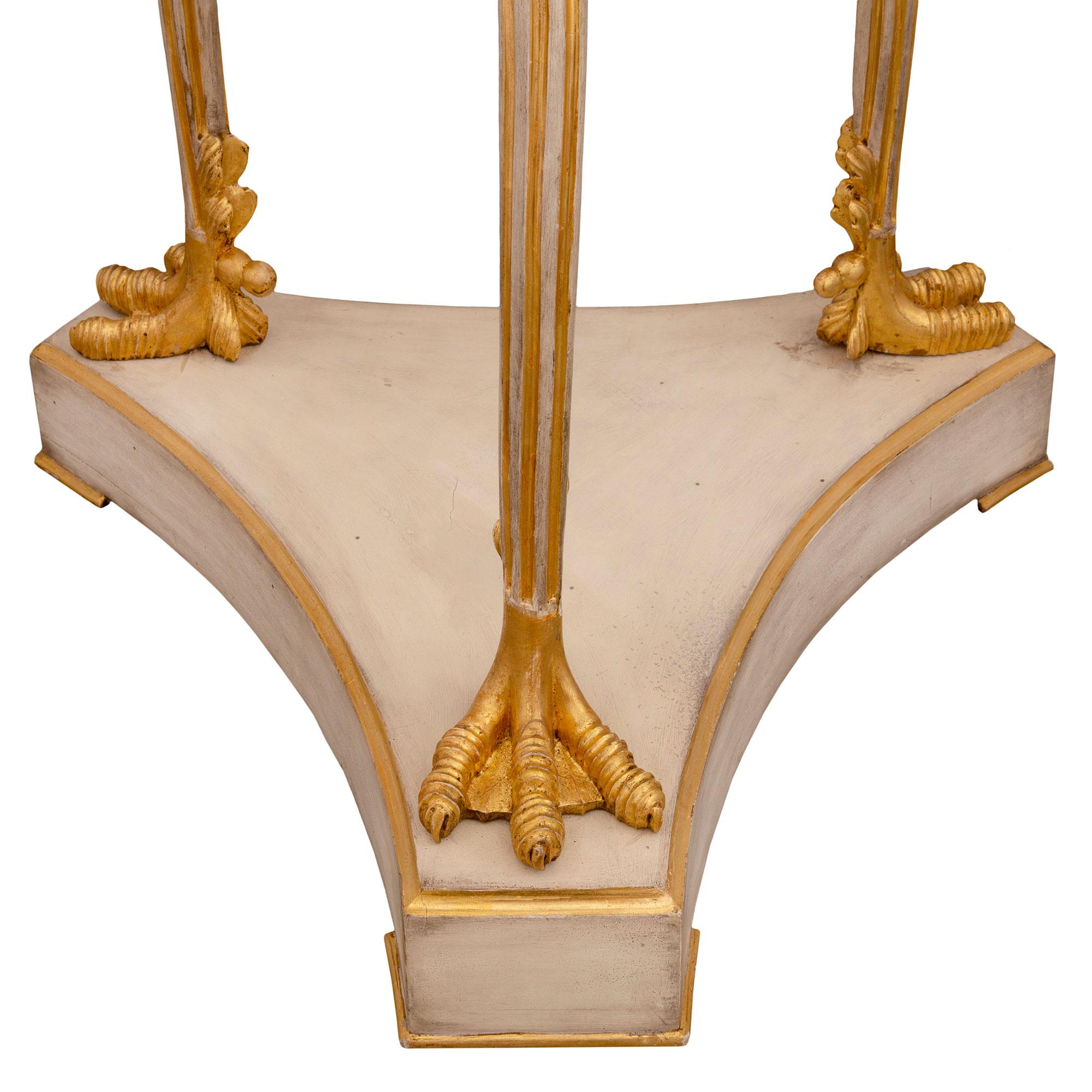 Pair of Italian 19th Century Neoclassical Style Giltwood and Alabaster Pedestals For Sale 3