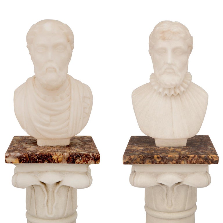 Pair of Italian 19th Century Neoclassical Style Grand Tour Marble ...