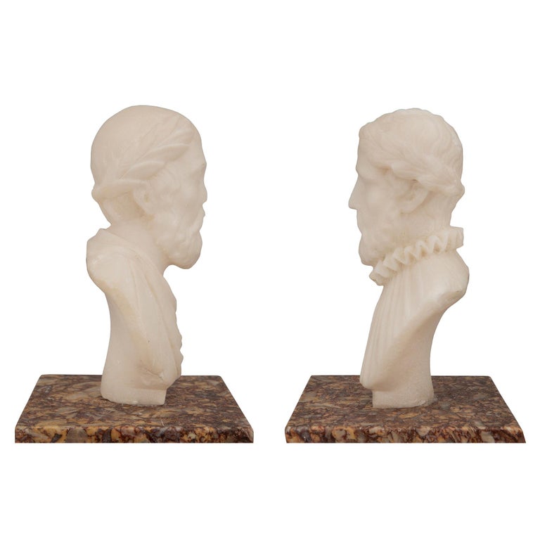 Pair of Italian 19th Century Neoclassical Style Grand Tour Marble ...