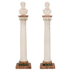 Pair of Italian 19th Century Neoclassical Style Grand Tour Marble Columns
