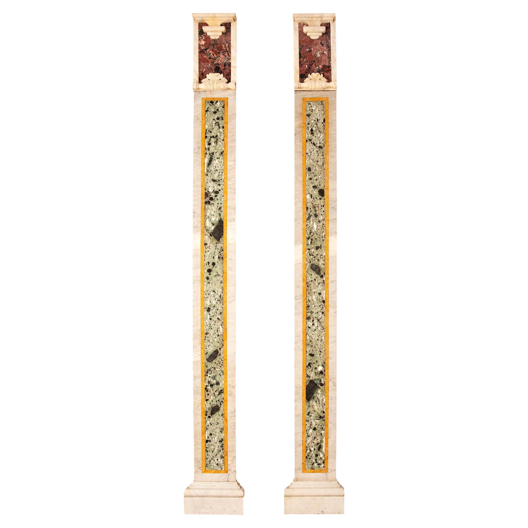 Pair of Italian 19th Century Neoclassical Style Wall-Mounted Columns For Sale
