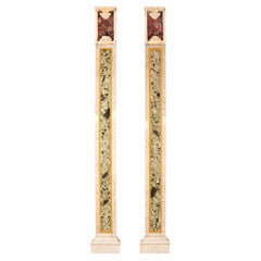 Pair of Italian 19th Century Neoclassical Style Wall-Mounted Columns