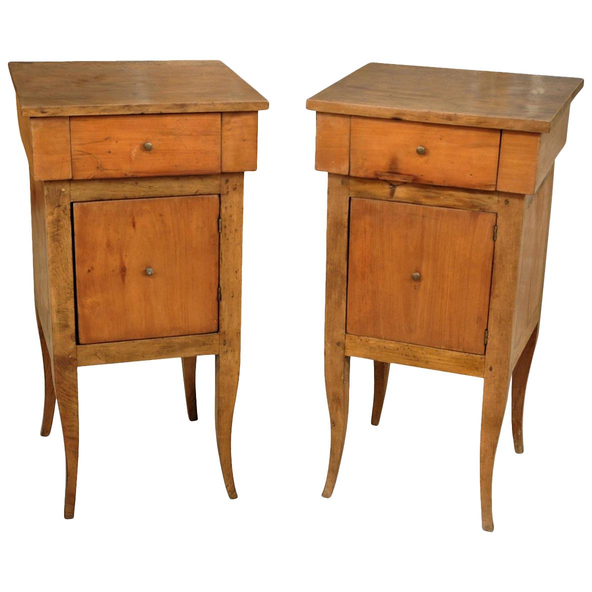 Pair of Italian 19th Century Nightstands or Side Cabinets