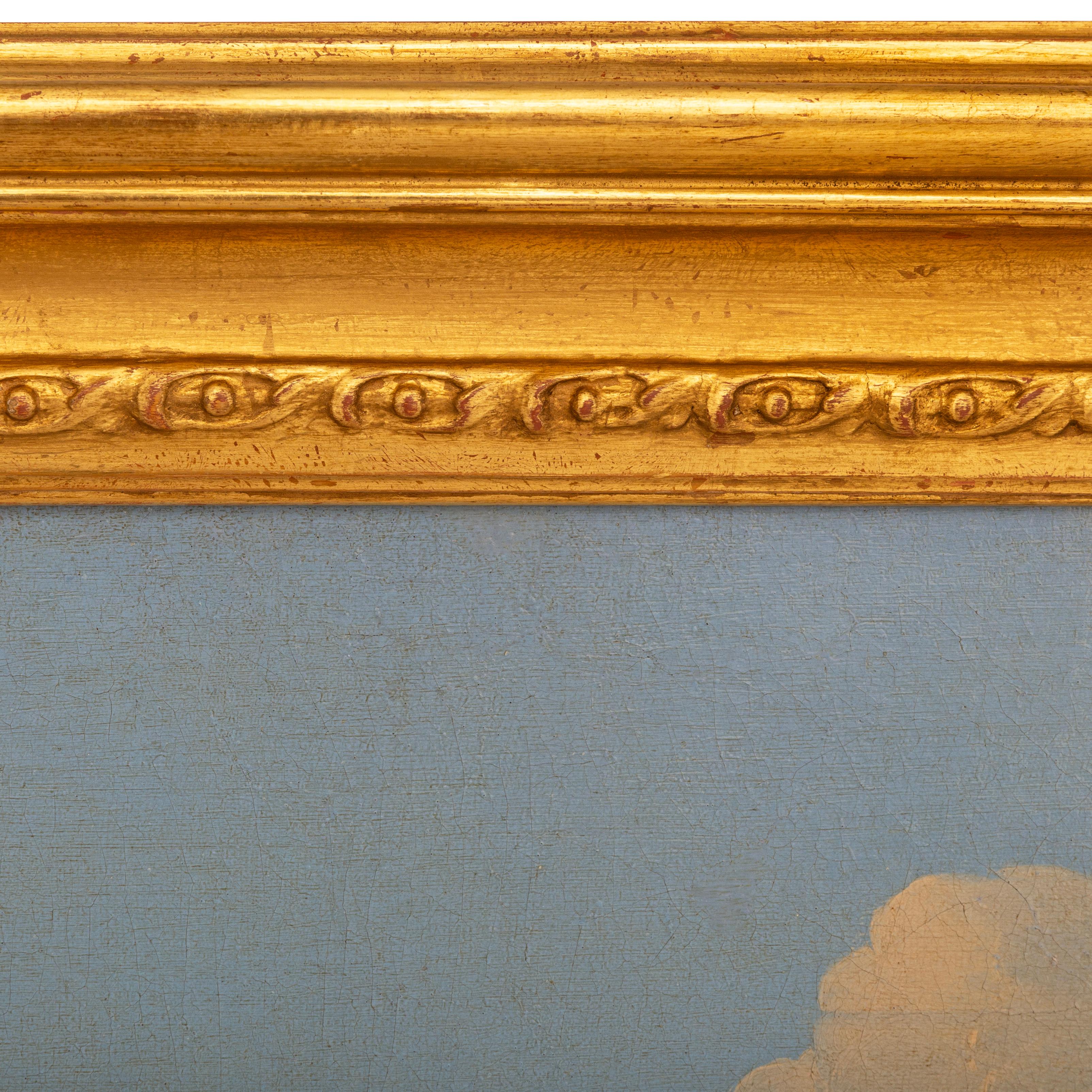 Giltwood pair of Italian 17th century Oil on Canvas paintings, by Claude Lorrain For Sale