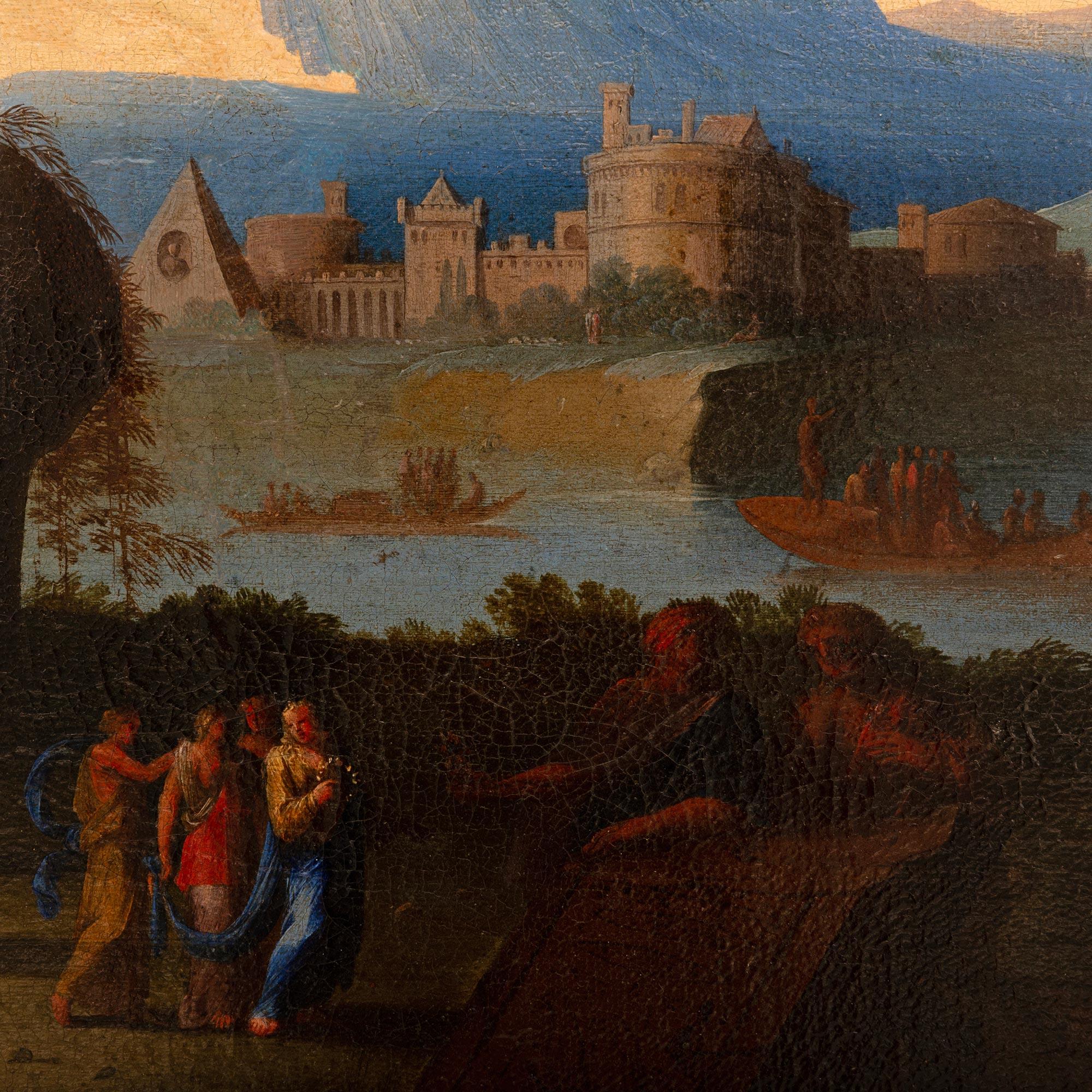 pair of Italian 17th century Oil on Canvas paintings, by Claude Lorrain For Sale 4